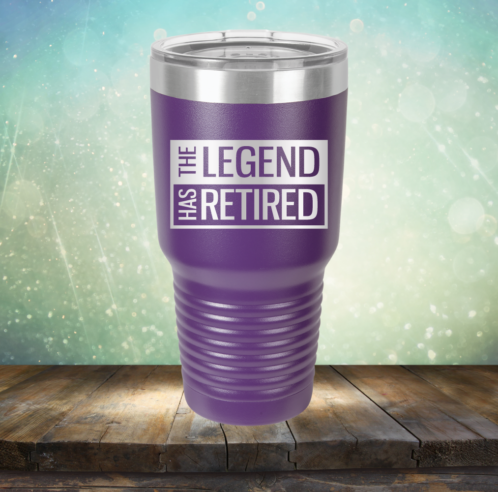 The Legend has Retired - Laser Etched Tumbler Mug