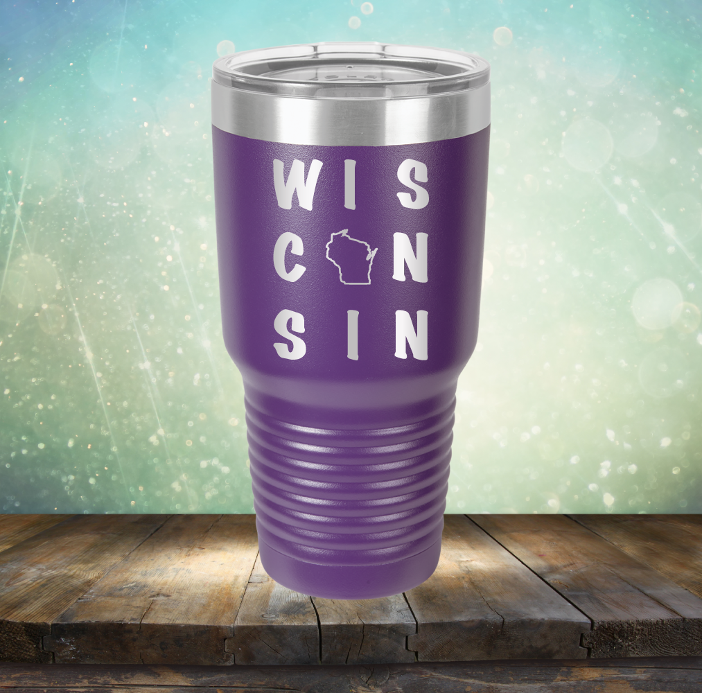 Wisconsin Written Out - Laser Etched Tumbler Mug