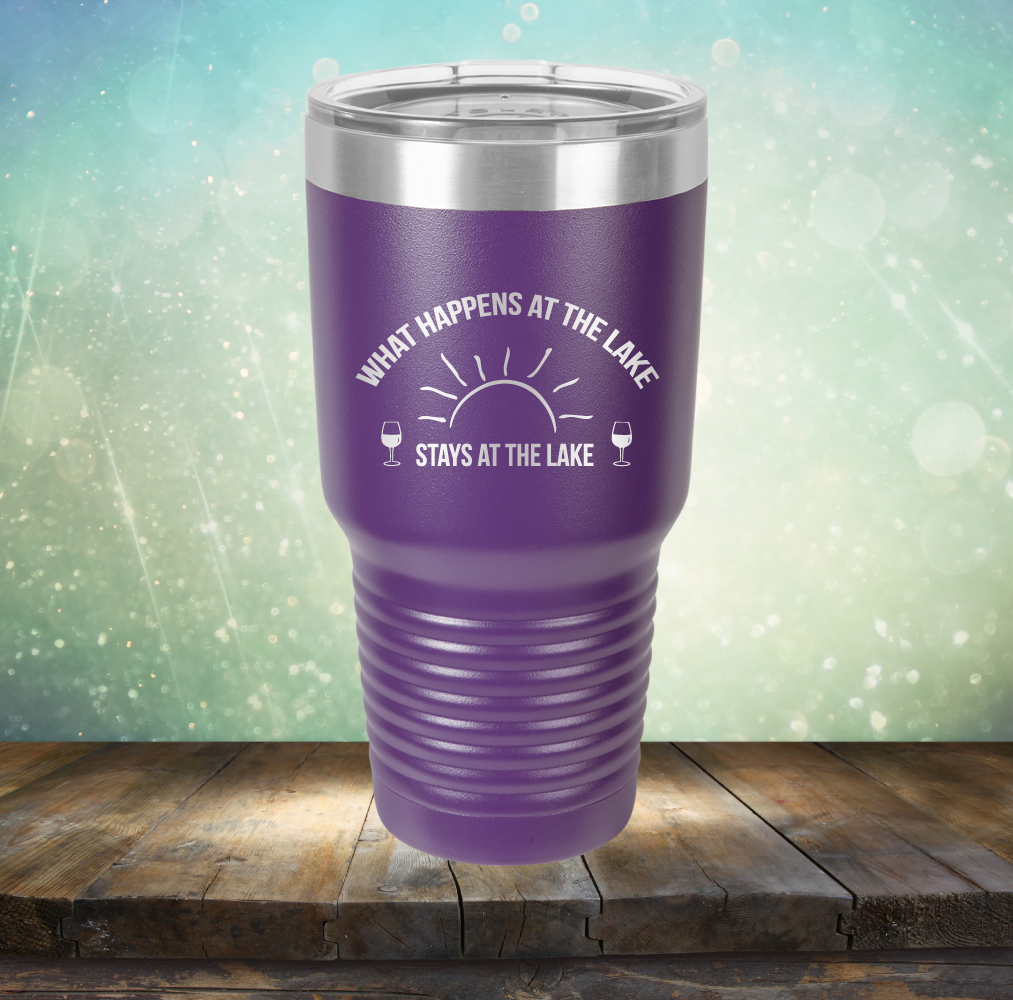 What Happens at the Lake Stays at the Lake - Laser Etched Tumbler Mug