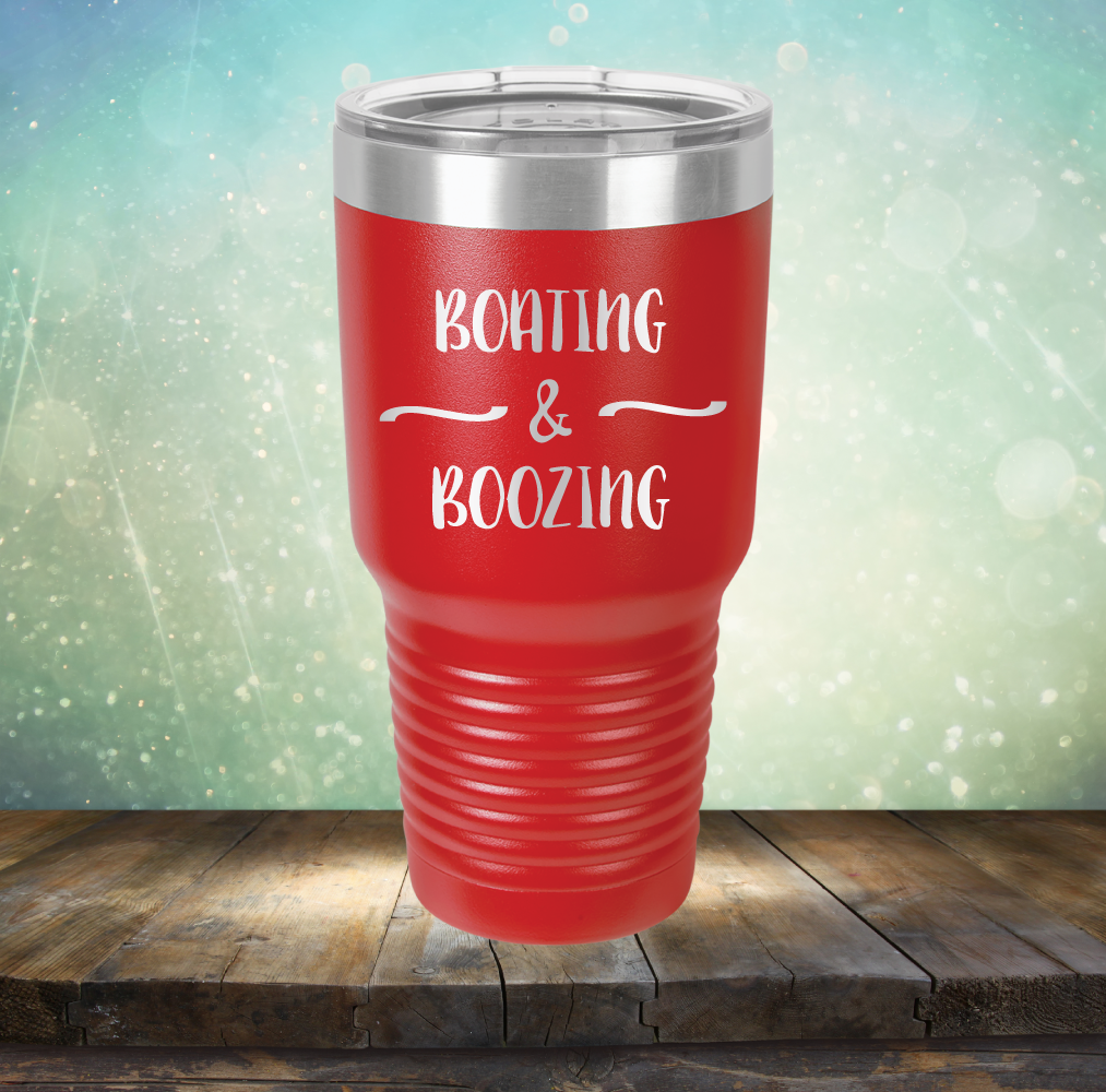 Boating &amp; Boozing - Laser Etched Tumbler Mug