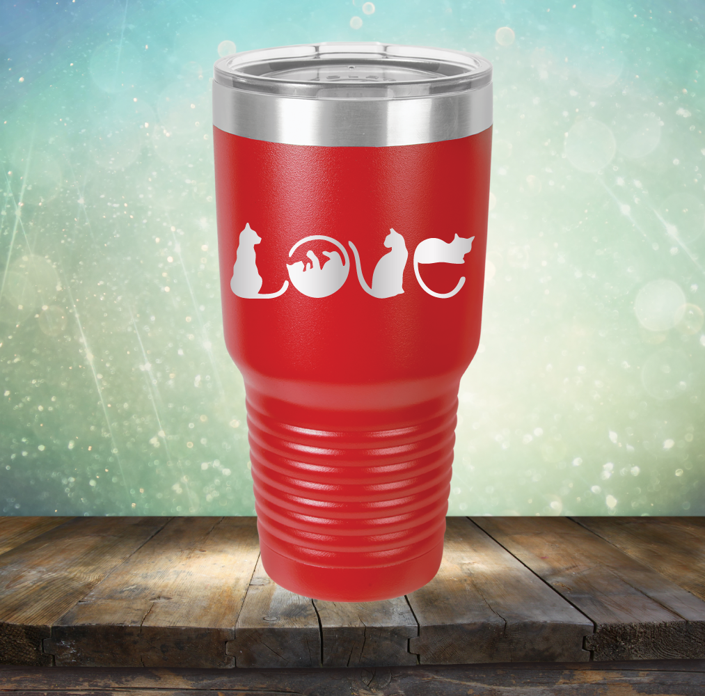 Cat Love - Laser Etched Tumbler Mug