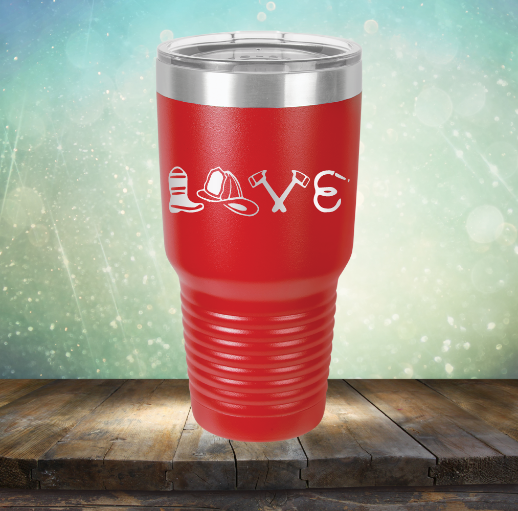 Firefighter Love - Laser Etched Tumbler Mug