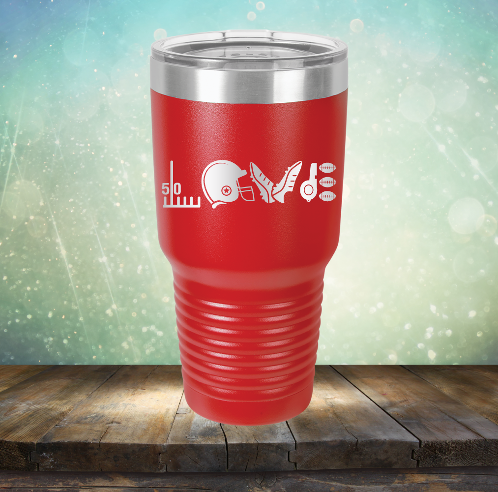 Football Love - Laser Etched Tumbler Mug
