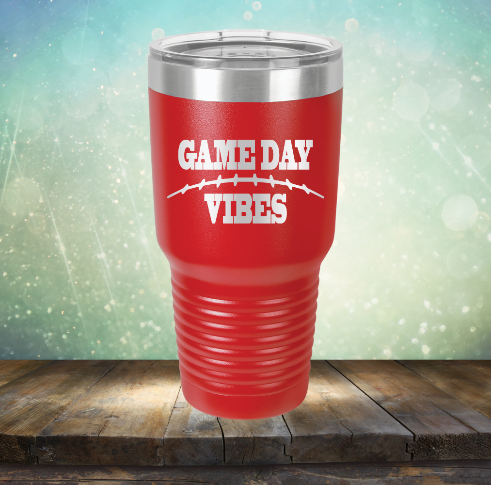 Game Day Vibes Football - Laser Etched Tumbler Mug