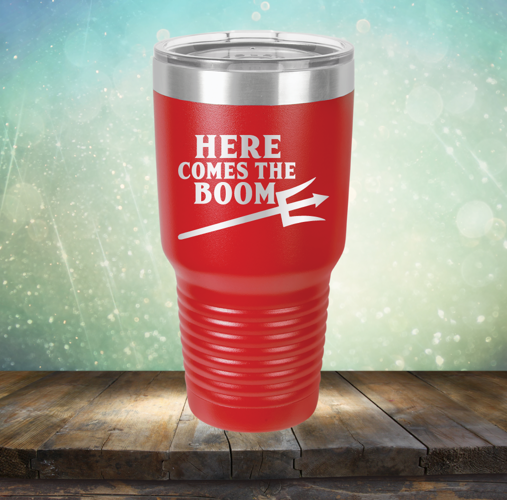 Here Comes The Boom - Laser Etched Tumbler Mug