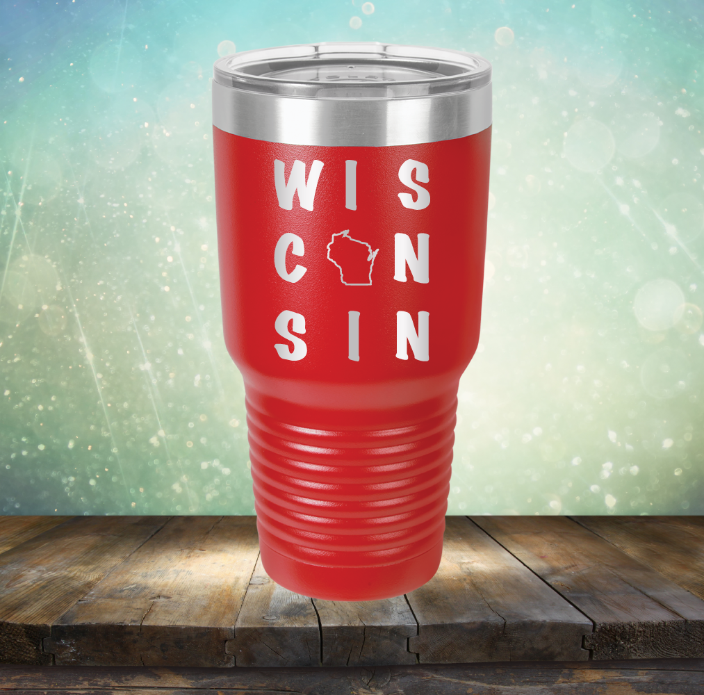 Wisconsin Written Out - Laser Etched Tumbler Mug