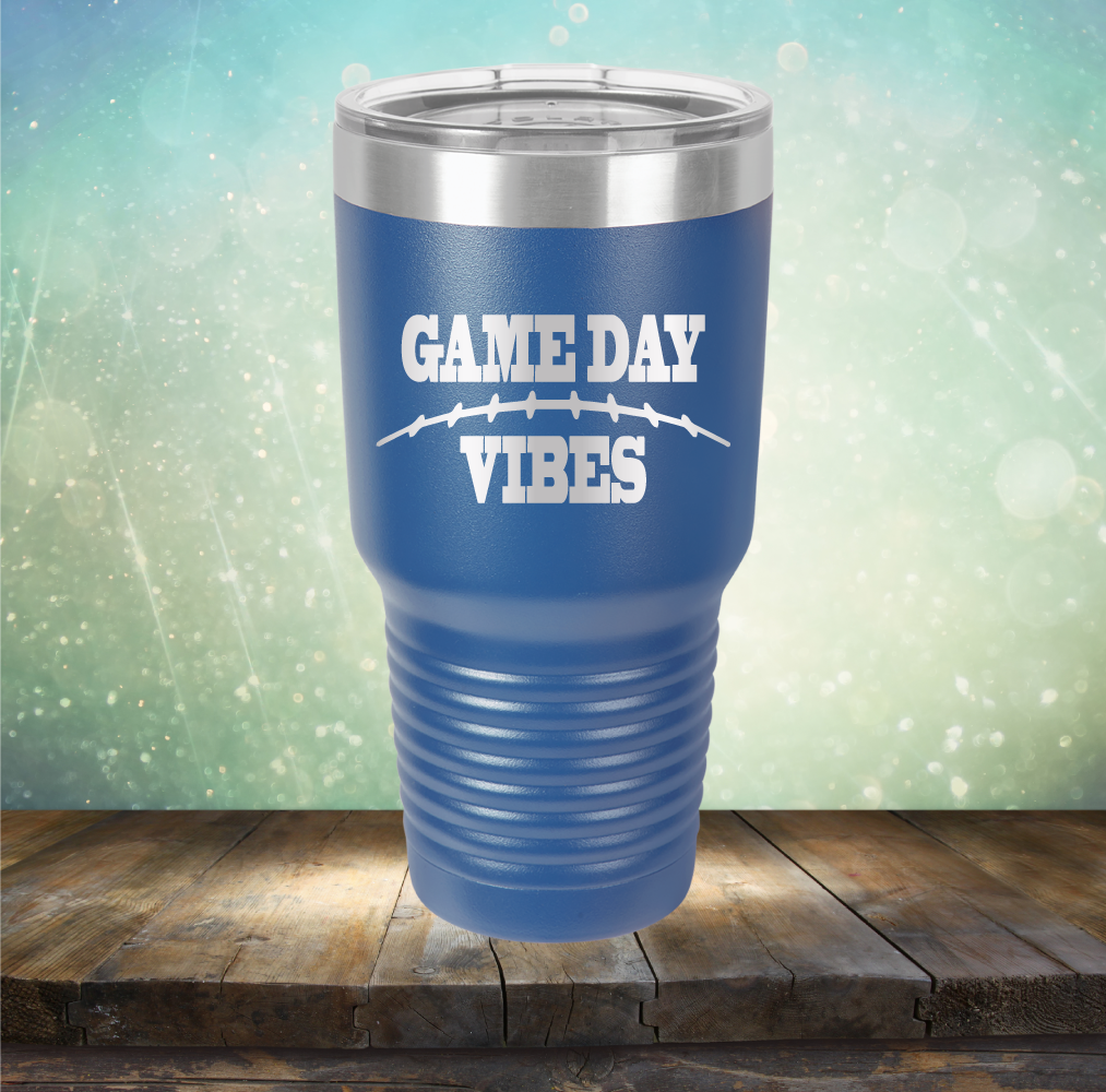 Game Day Vibes Football - Laser Etched Tumbler Mug