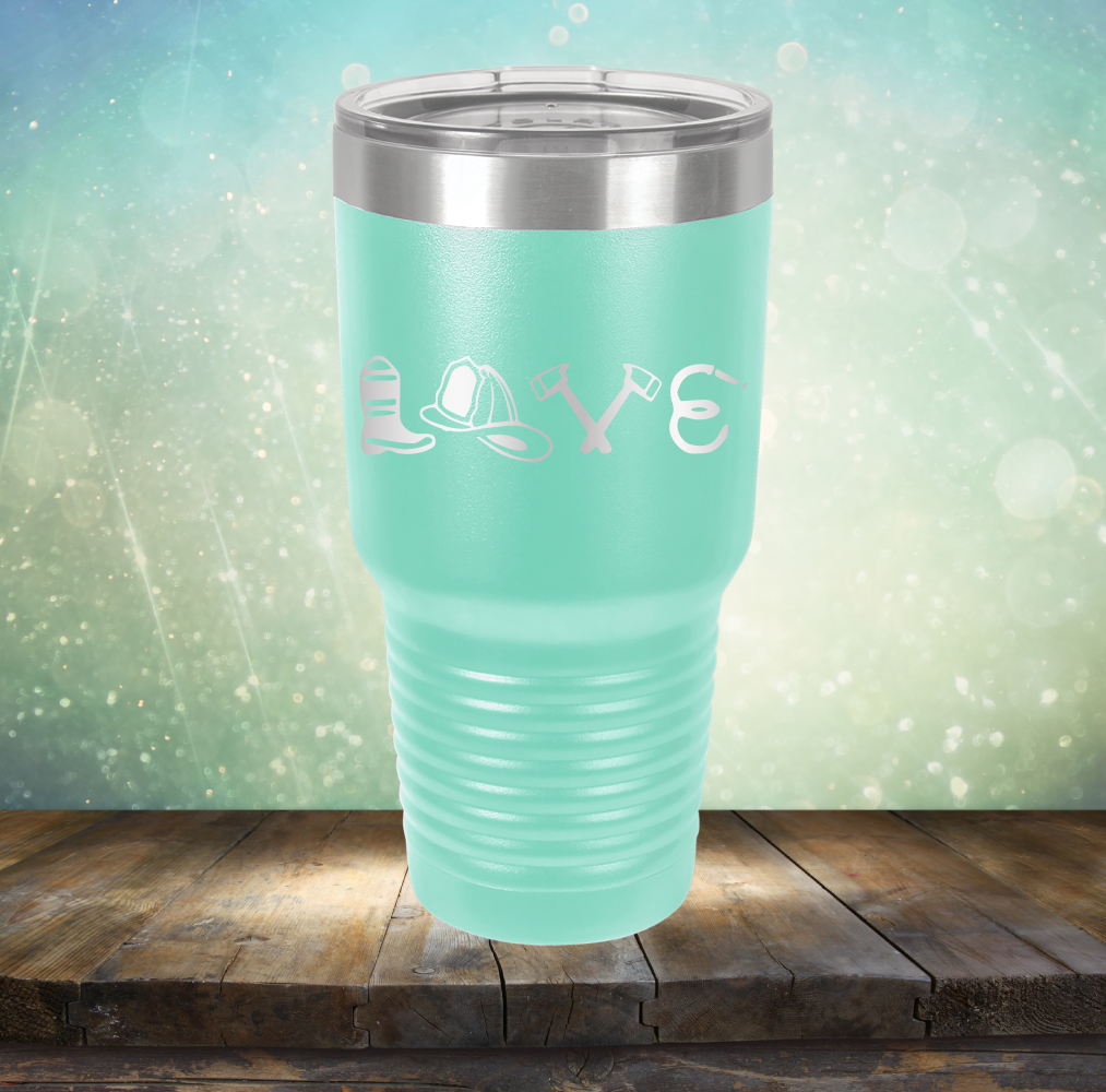 Firefighter Love - Laser Etched Tumbler Mug