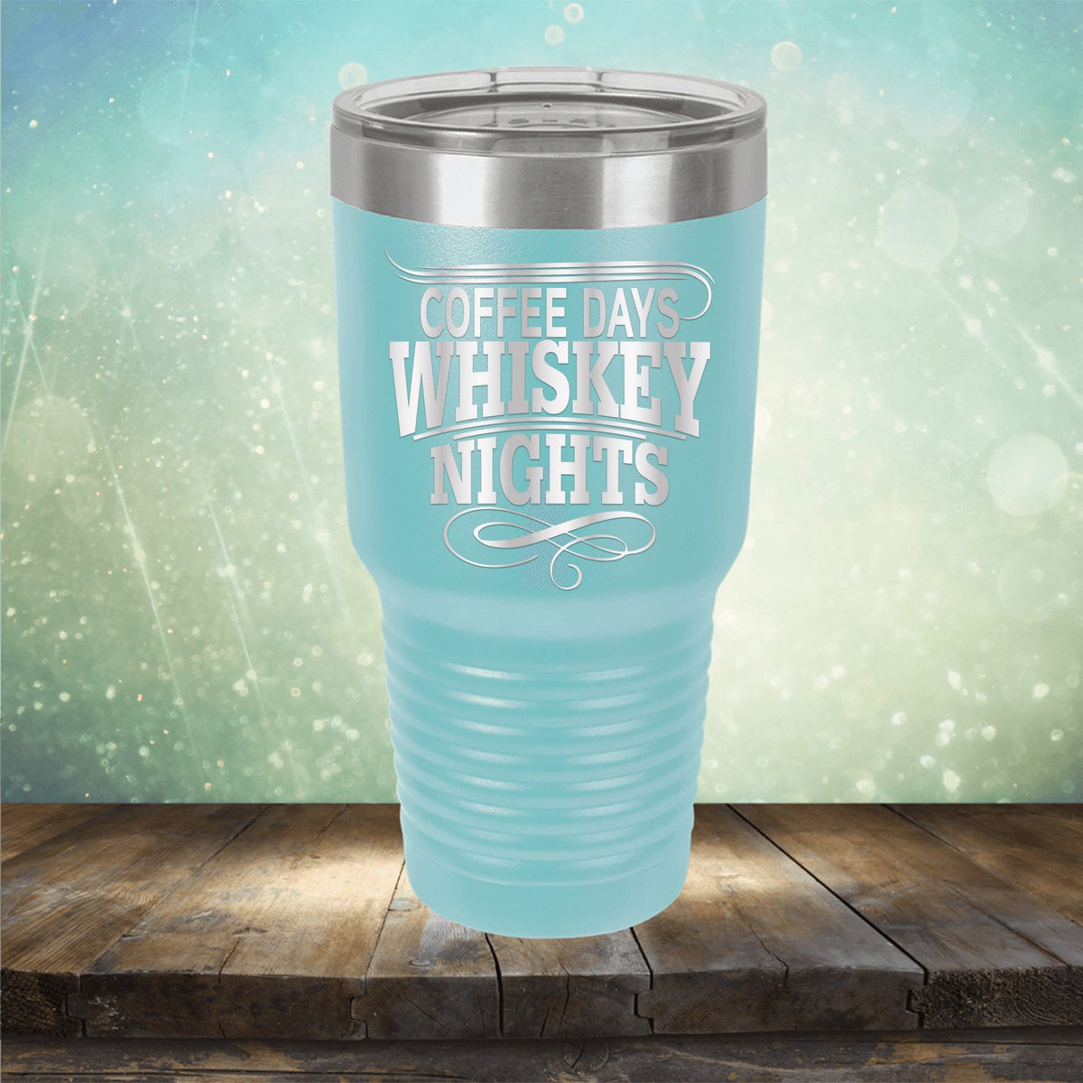 Coffee Days Whiskey Nights - Laser Etched Tumbler Mug