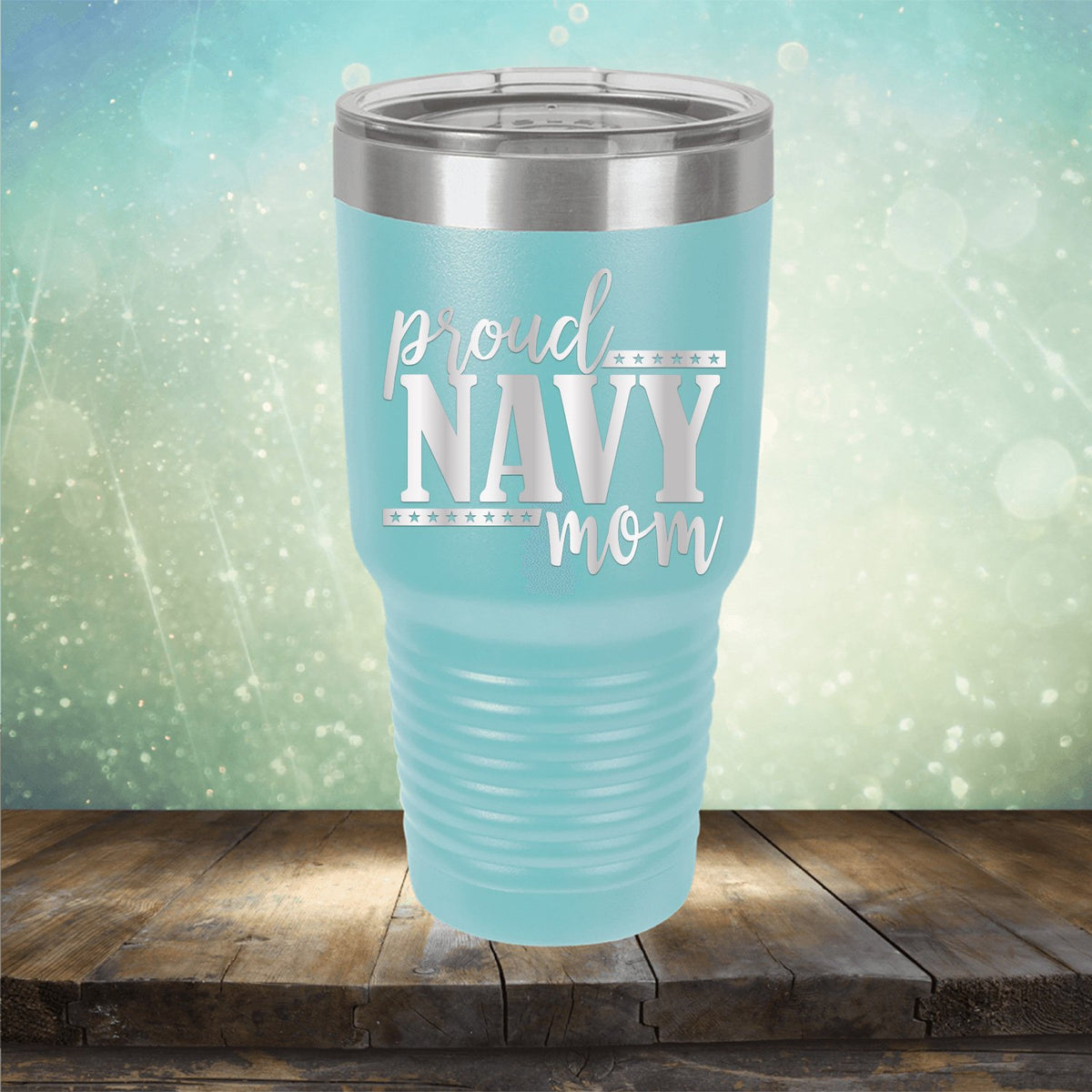 Proud Navy Mom - Laser Etched Tumbler Mug