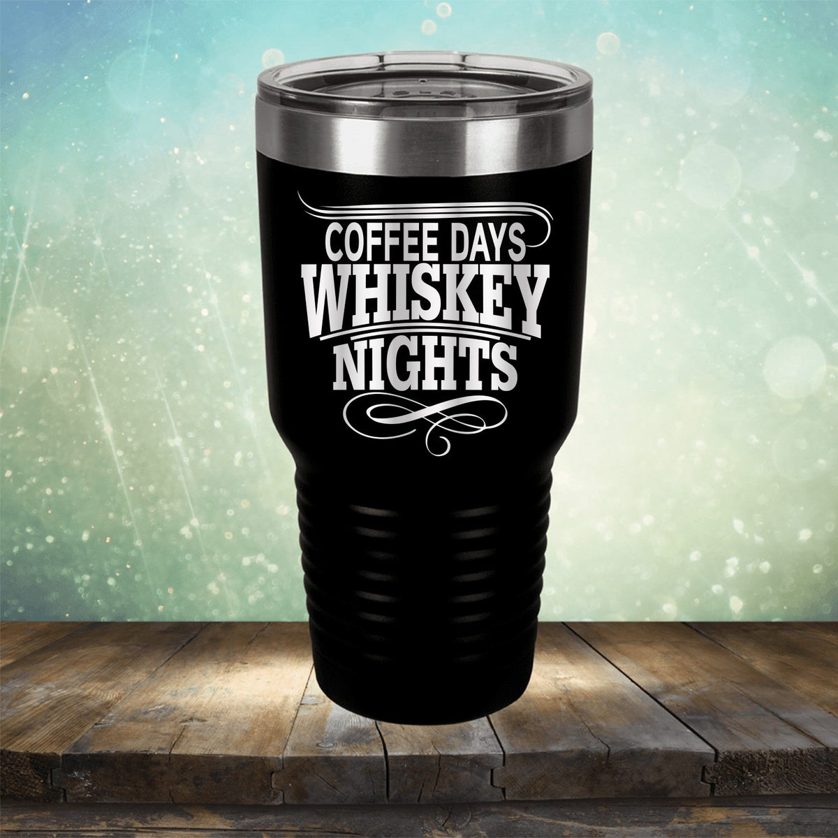 Coffee Days Whiskey Nights - Laser Etched Tumbler Mug