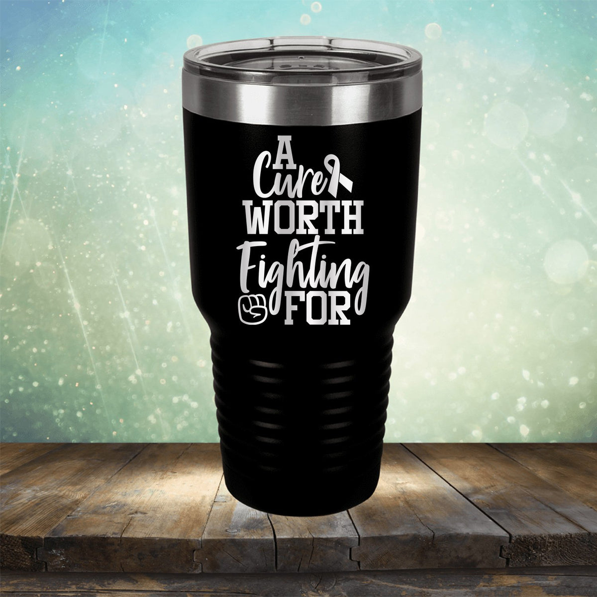 A Cure Worth Fighting For - Laser Etched Tumbler Mug
