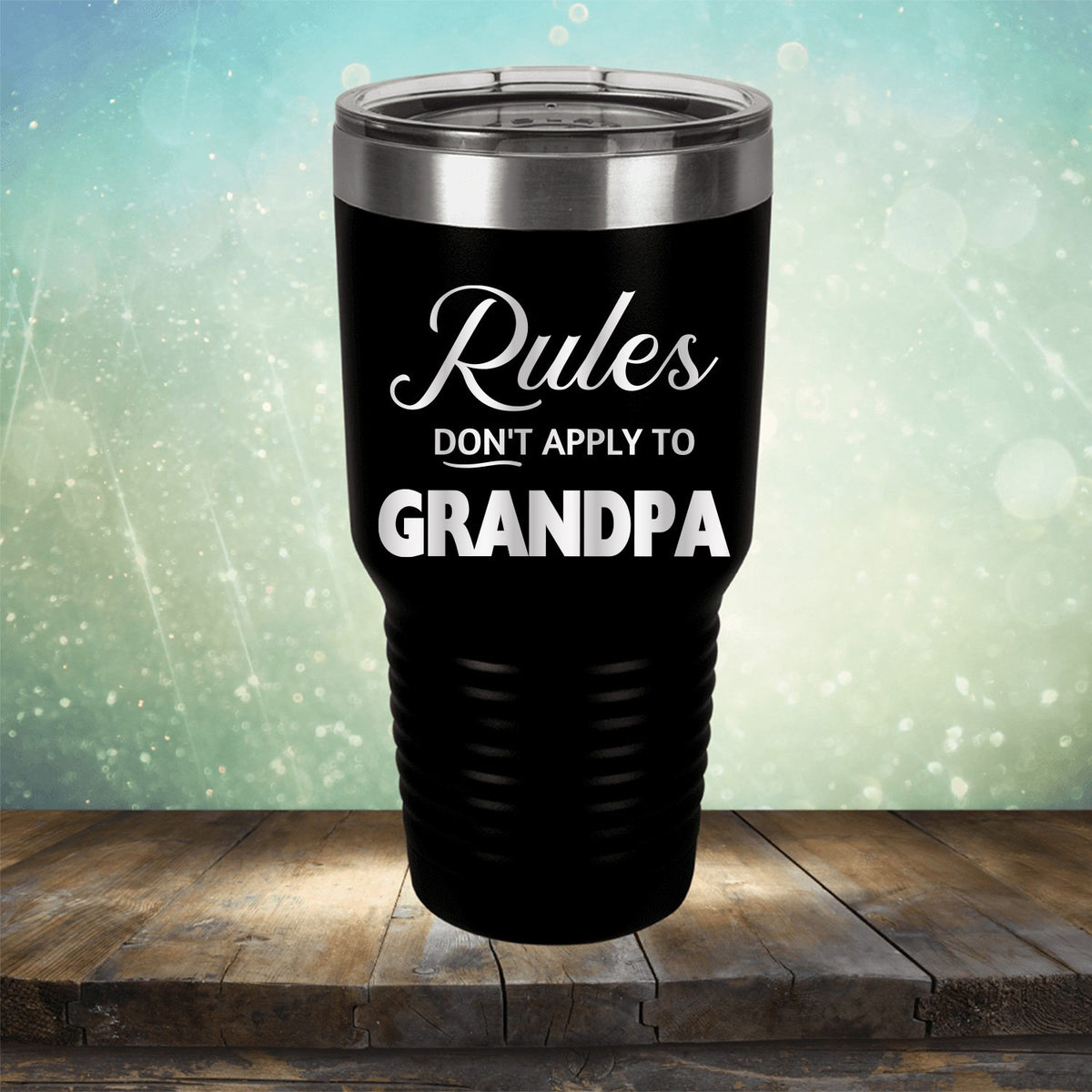 Rules Don&#39;t Apply To Grandpa - Laser Etched Tumbler Mug
