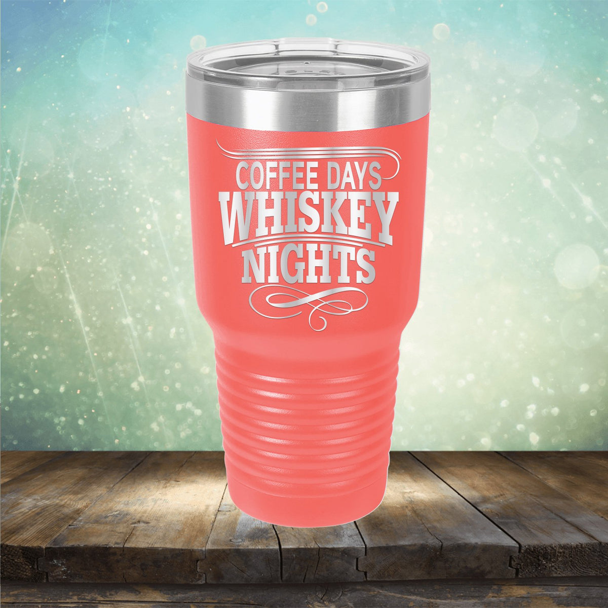 Coffee Days Whiskey Nights - Laser Etched Tumbler Mug