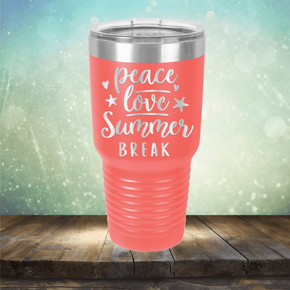 Peace Love Summer Break - Laser Etched Tumbler Mug