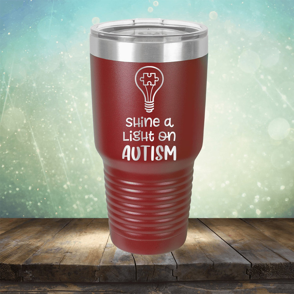Shine A Light on Autism - Laser Etched Tumbler Mug
