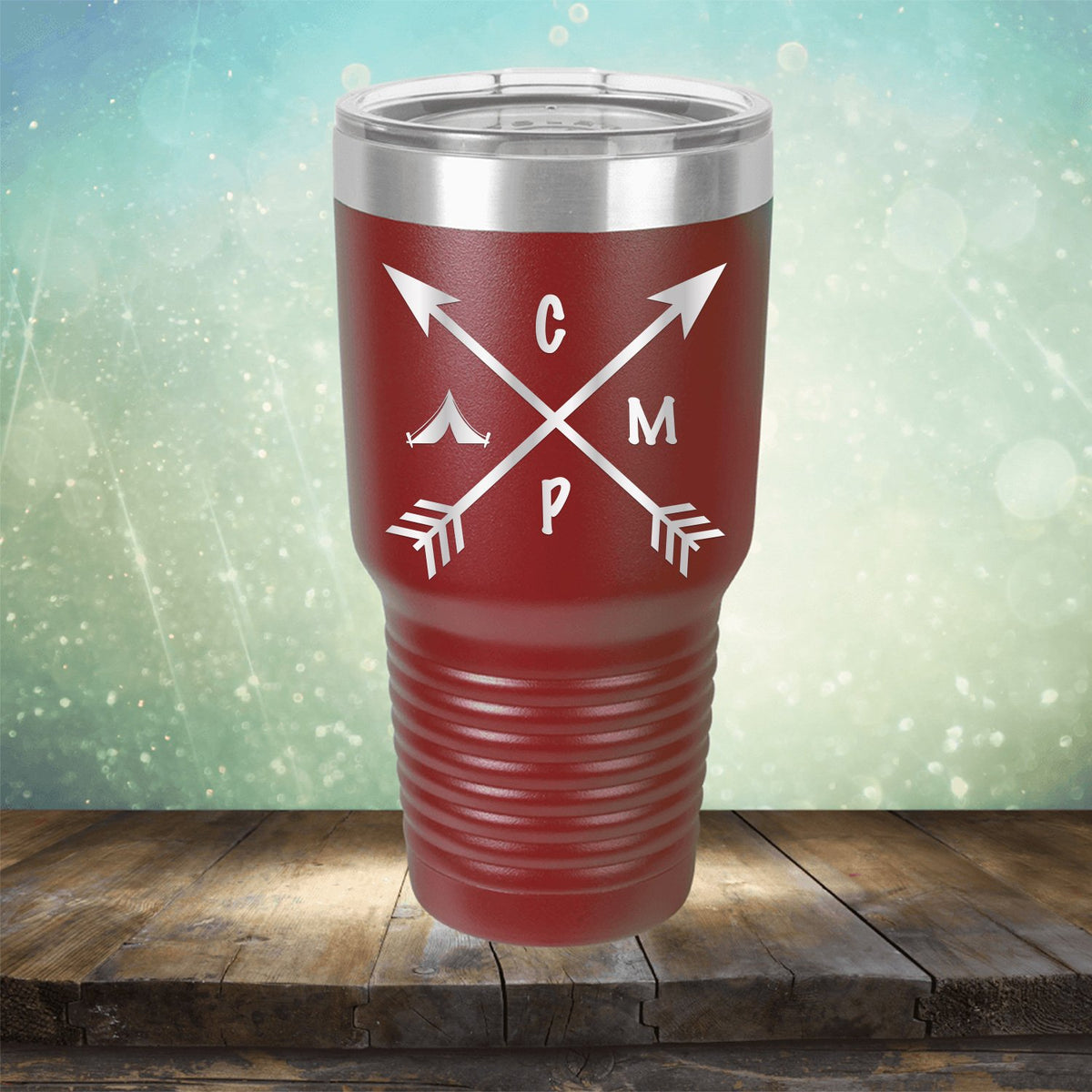 Camp with Arrows - Laser Etched Tumbler Mug