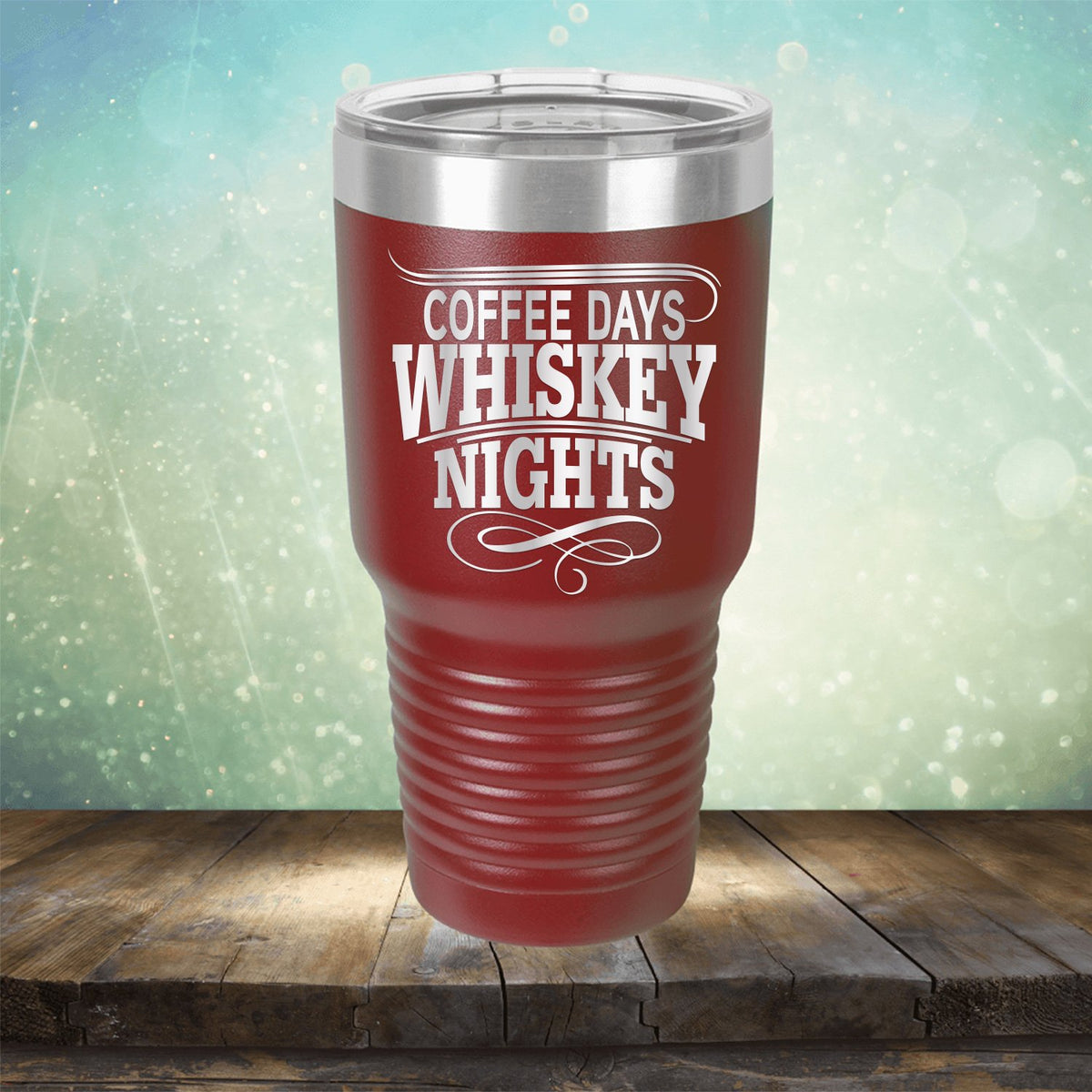 Coffee Days Whiskey Nights - Laser Etched Tumbler Mug