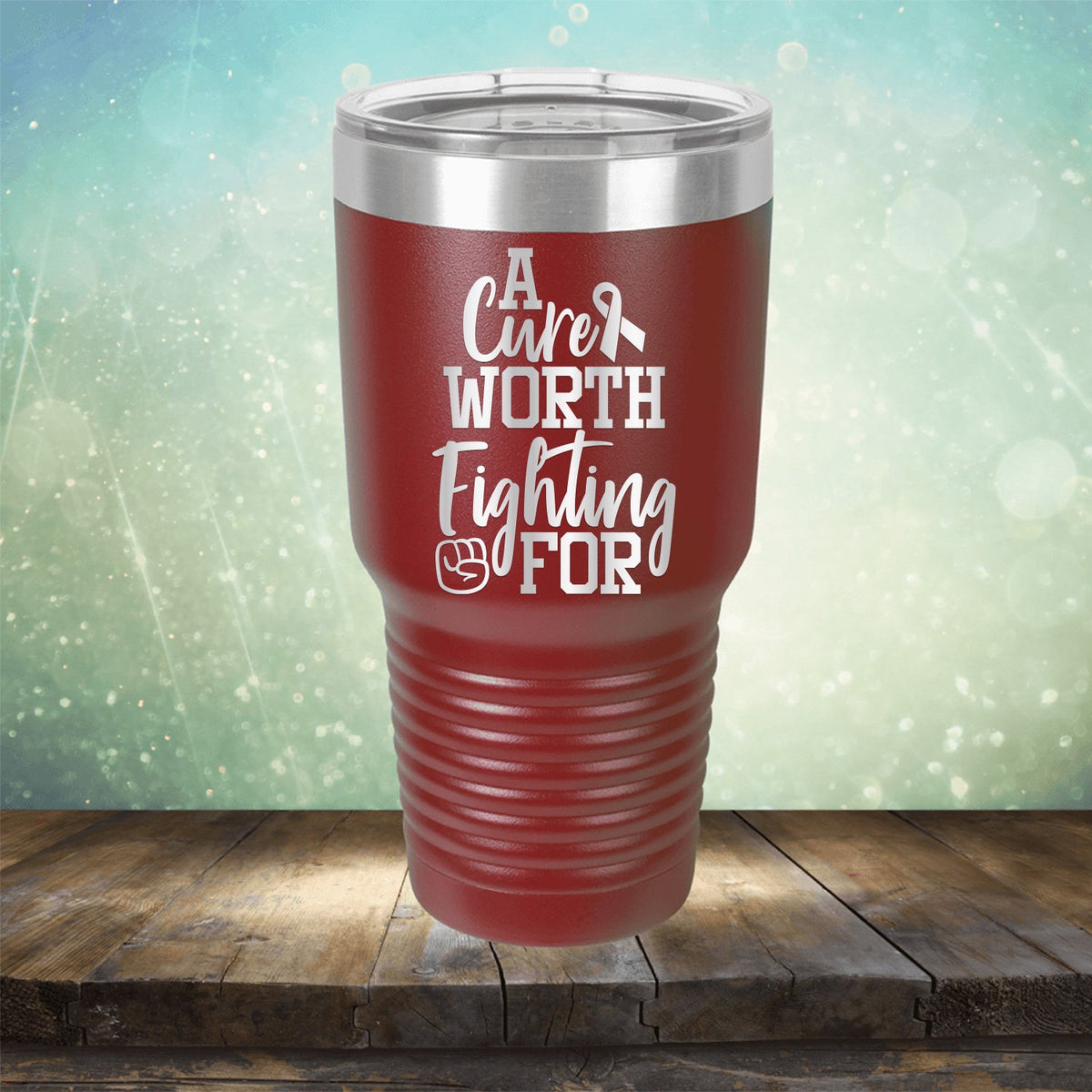 A Cure Worth Fighting For - Laser Etched Tumbler Mug