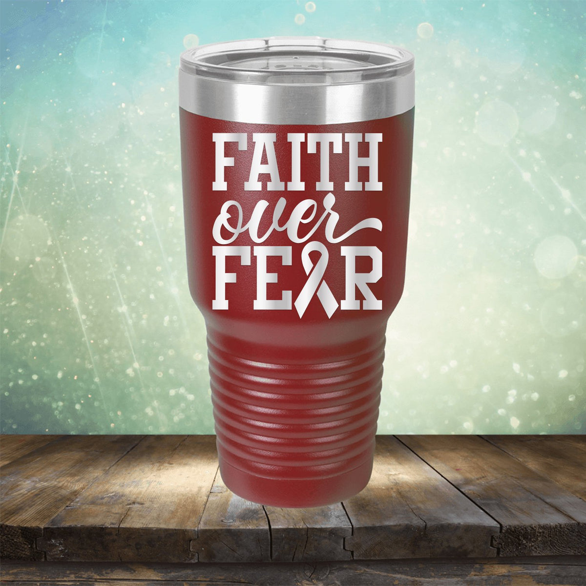 Faith Over Fear - Laser Etched Tumbler Mug