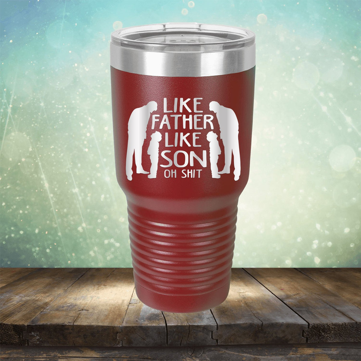 Like Father Like Son Oh Shit - Laser Etched Tumbler Mug