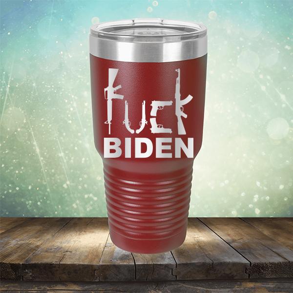 Fuck Biden Guns - Laser Etched Tumbler Mug