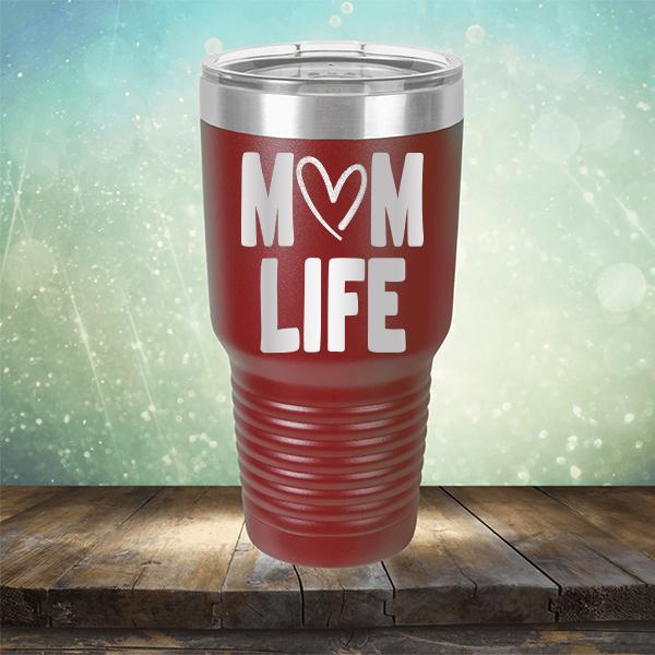 Mom Life with Heart - Laser Etched Tumbler Mug