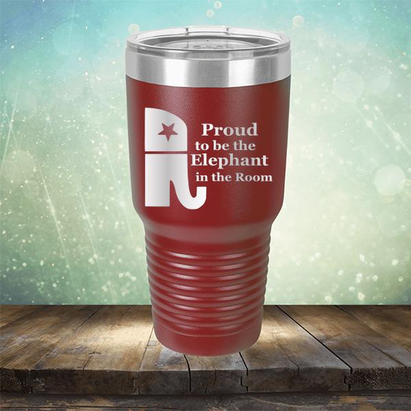 Proud To Be The Elephant in the Room - Laser Etched Tumbler Mug