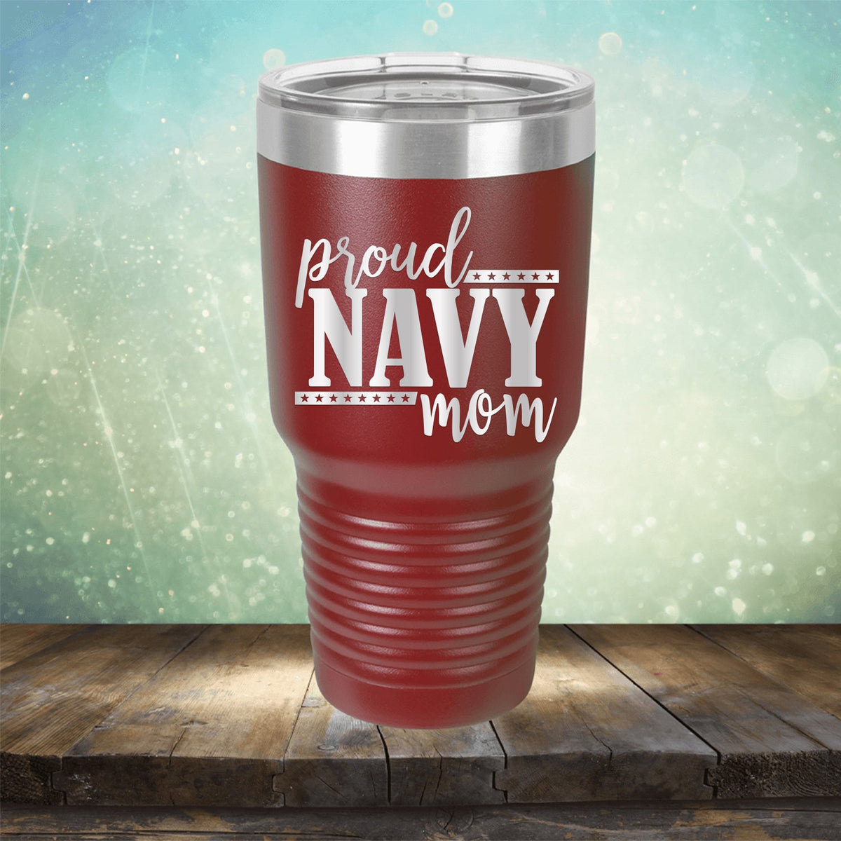 Proud Navy Mom - Laser Etched Tumbler Mug