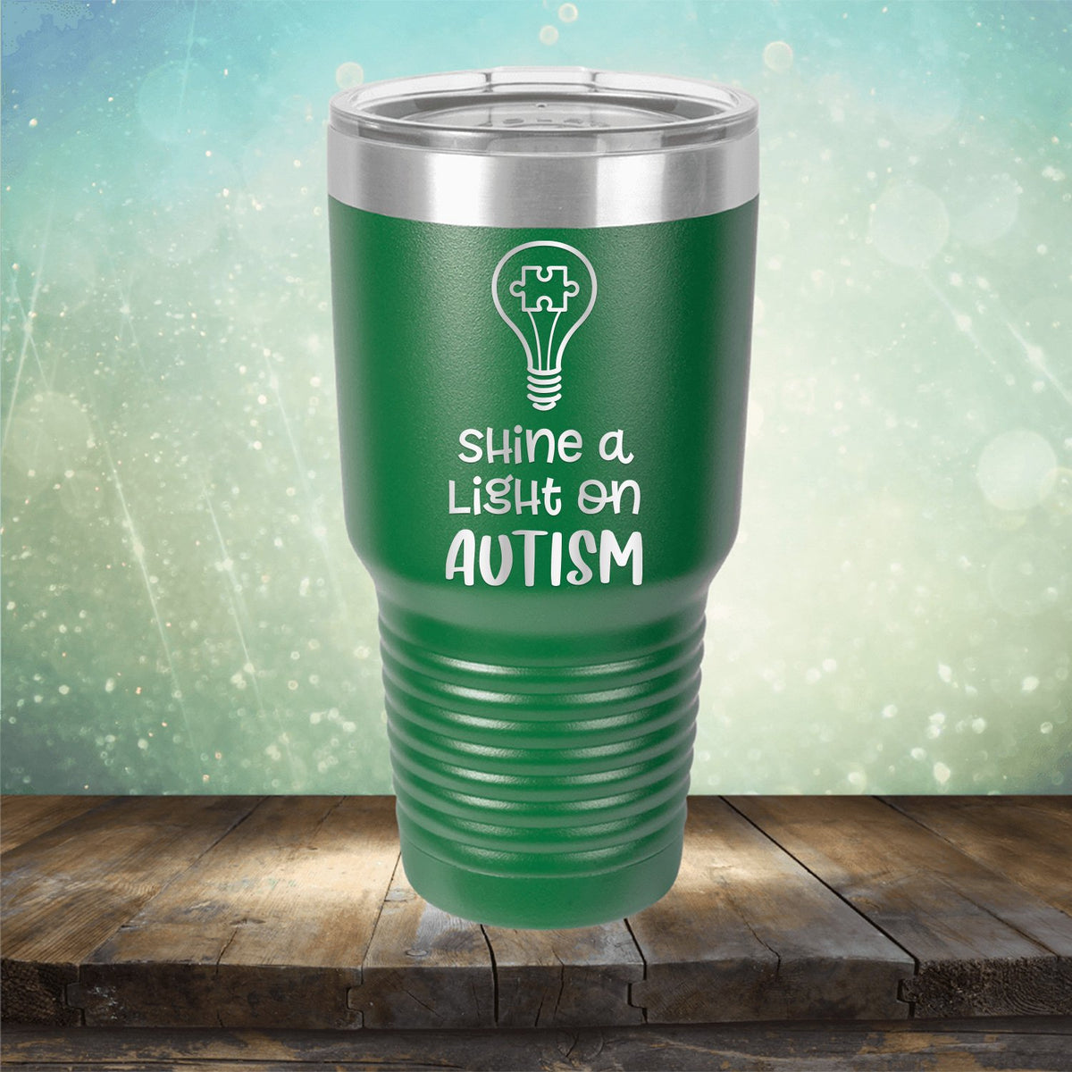 Shine A Light on Autism - Laser Etched Tumbler Mug