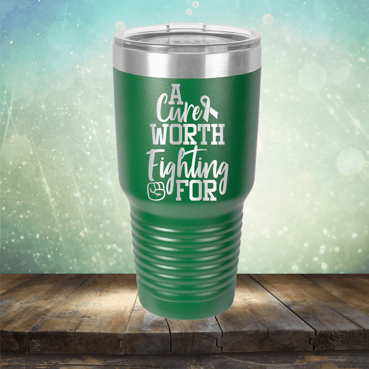 A Cure Worth Fighting For - Laser Etched Tumbler Mug