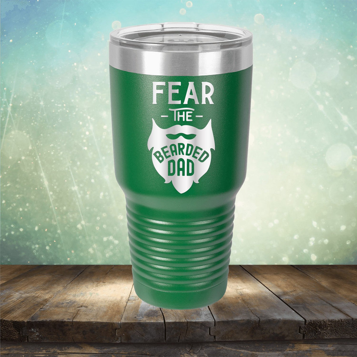 Fear The Bearded Dad - Laser Etched Tumbler Mug