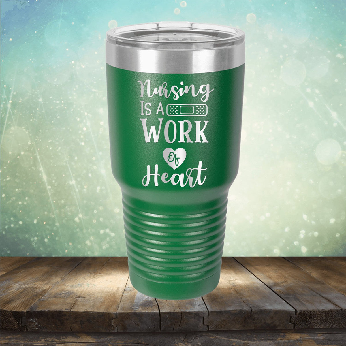 Nursing is A Work of Heart - Laser Etched Tumbler Mug