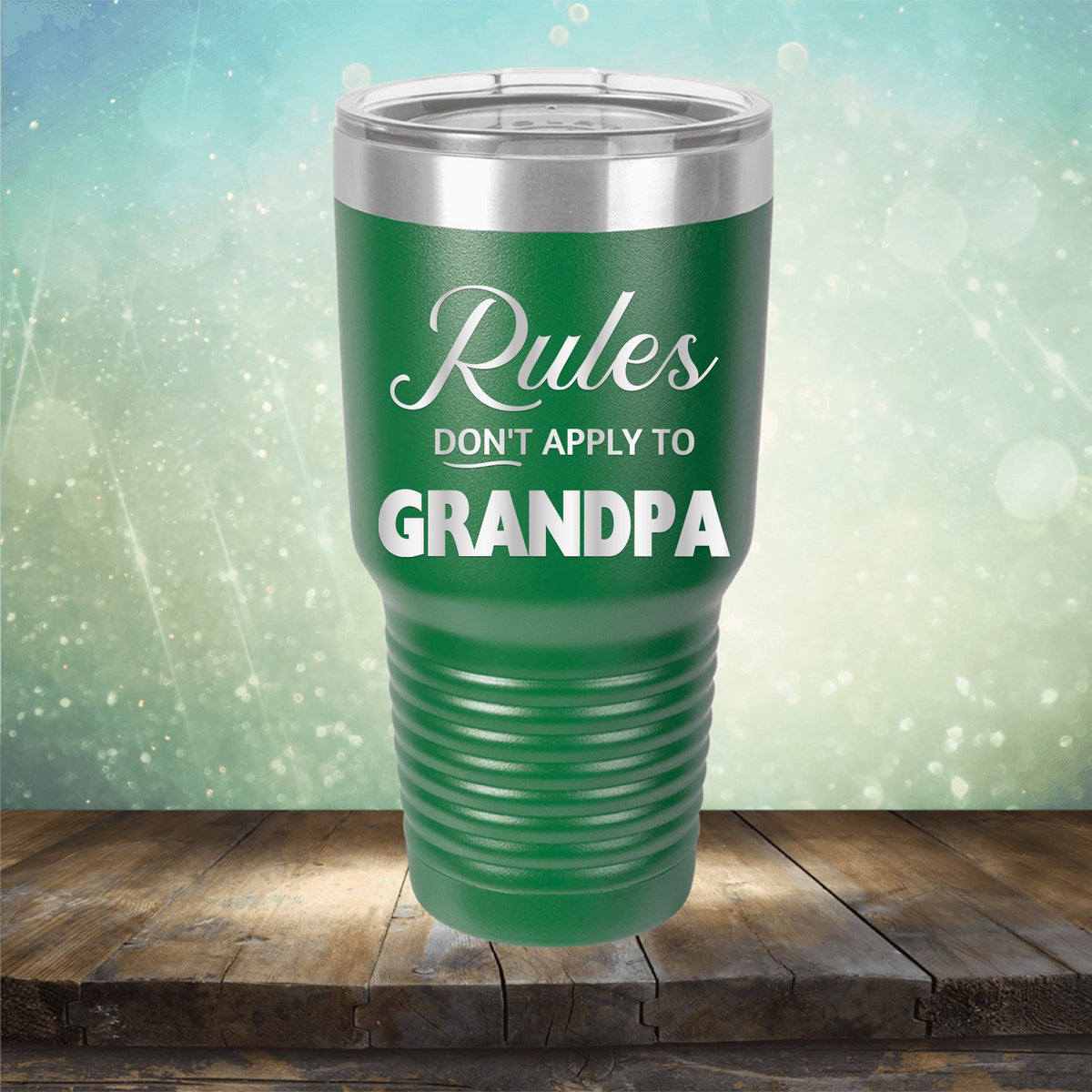 Rules Don&#39;t Apply To Grandpa - Laser Etched Tumbler Mug