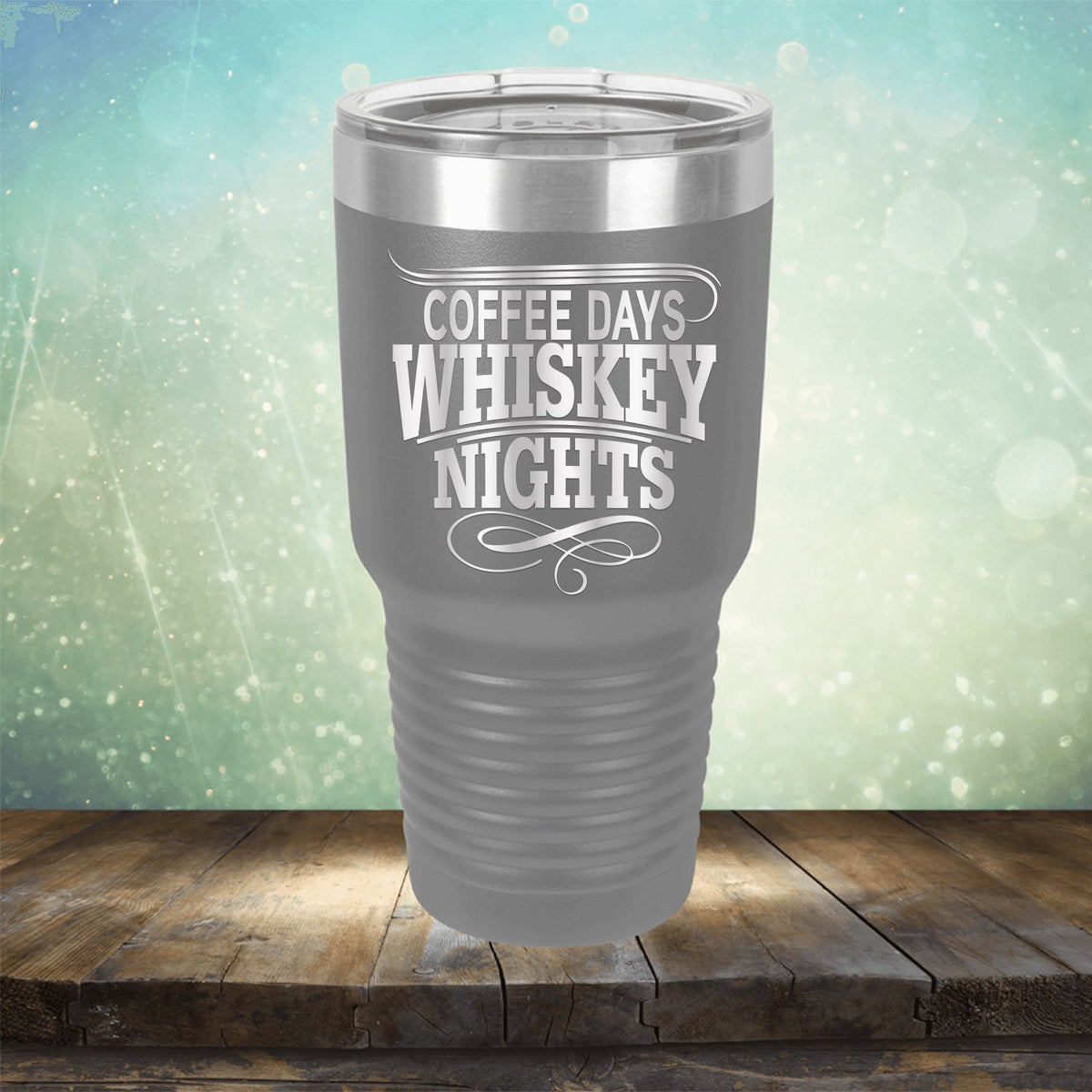 Coffee Days Whiskey Nights - Laser Etched Tumbler Mug