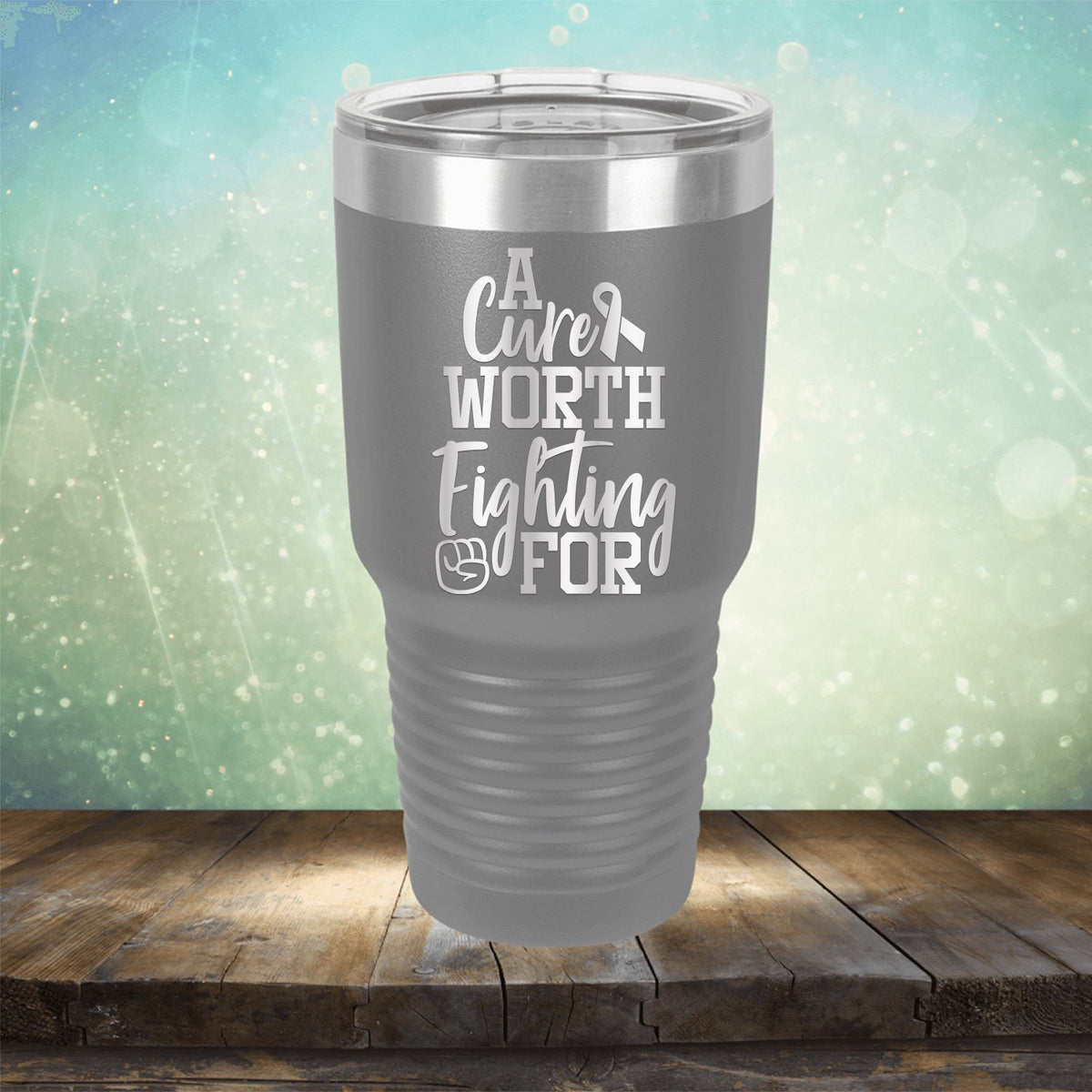 A Cure Worth Fighting For - Laser Etched Tumbler Mug