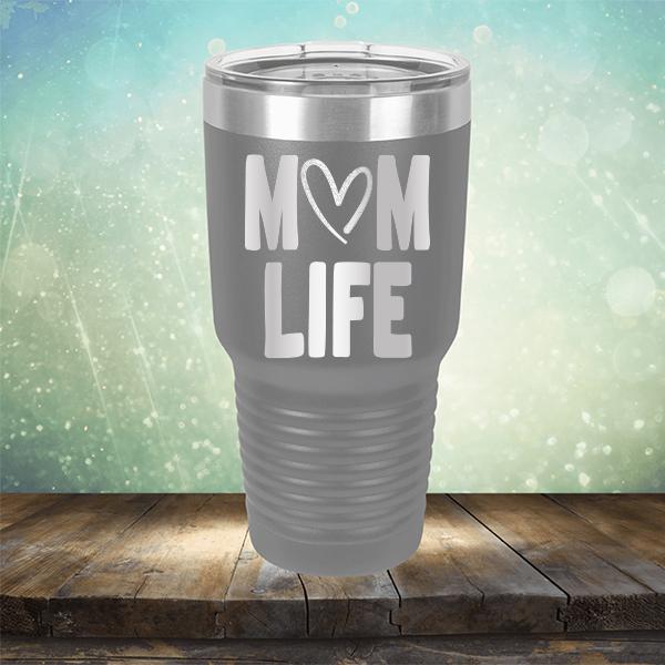 Mom Life with Heart - Laser Etched Tumbler Mug