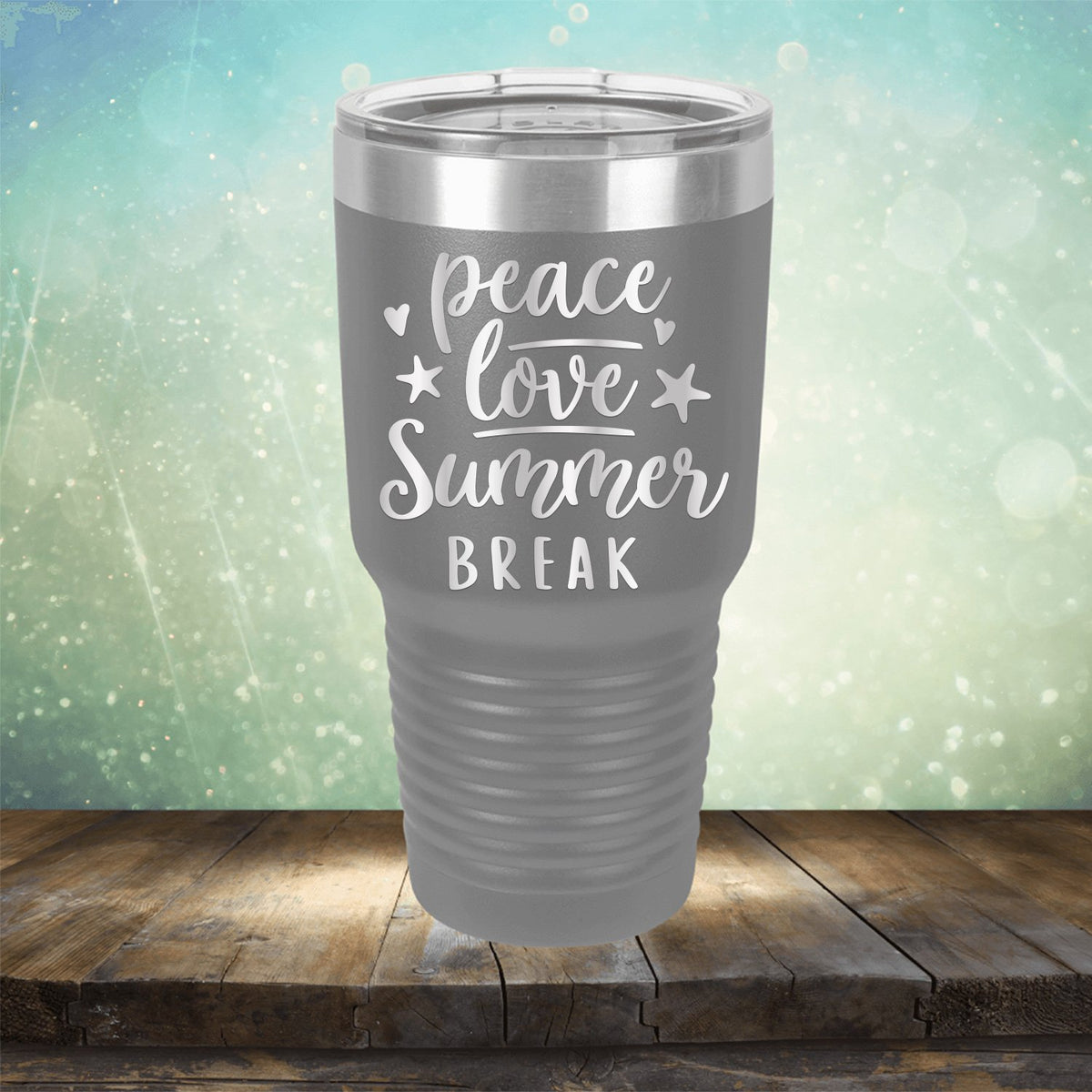 Peace Love Summer Break - Laser Etched Tumbler Mug