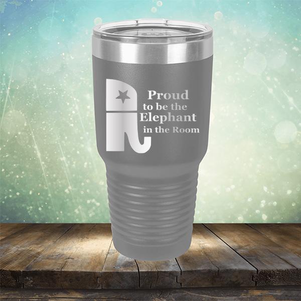 Proud To Be The Elephant in the Room - Laser Etched Tumbler Mug