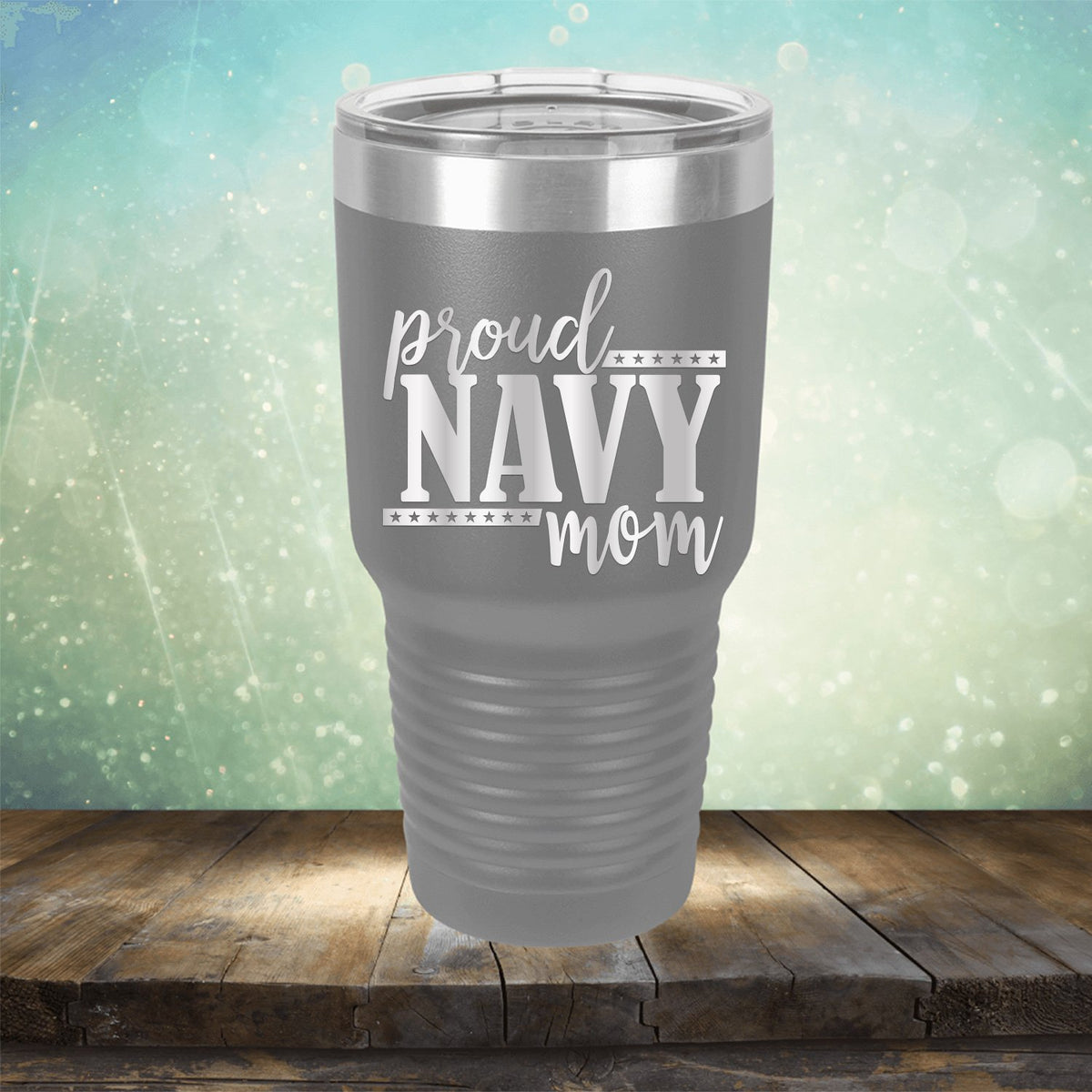 Proud Navy Mom - Laser Etched Tumbler Mug