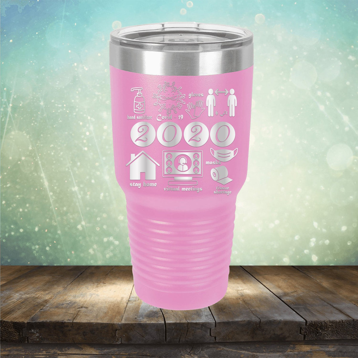 2020 Summary COVID Stay Home - Laser Etched Tumbler Mug