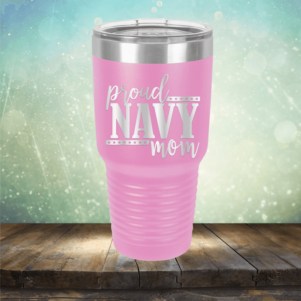 Proud Navy Mom - Laser Etched Tumbler Mug