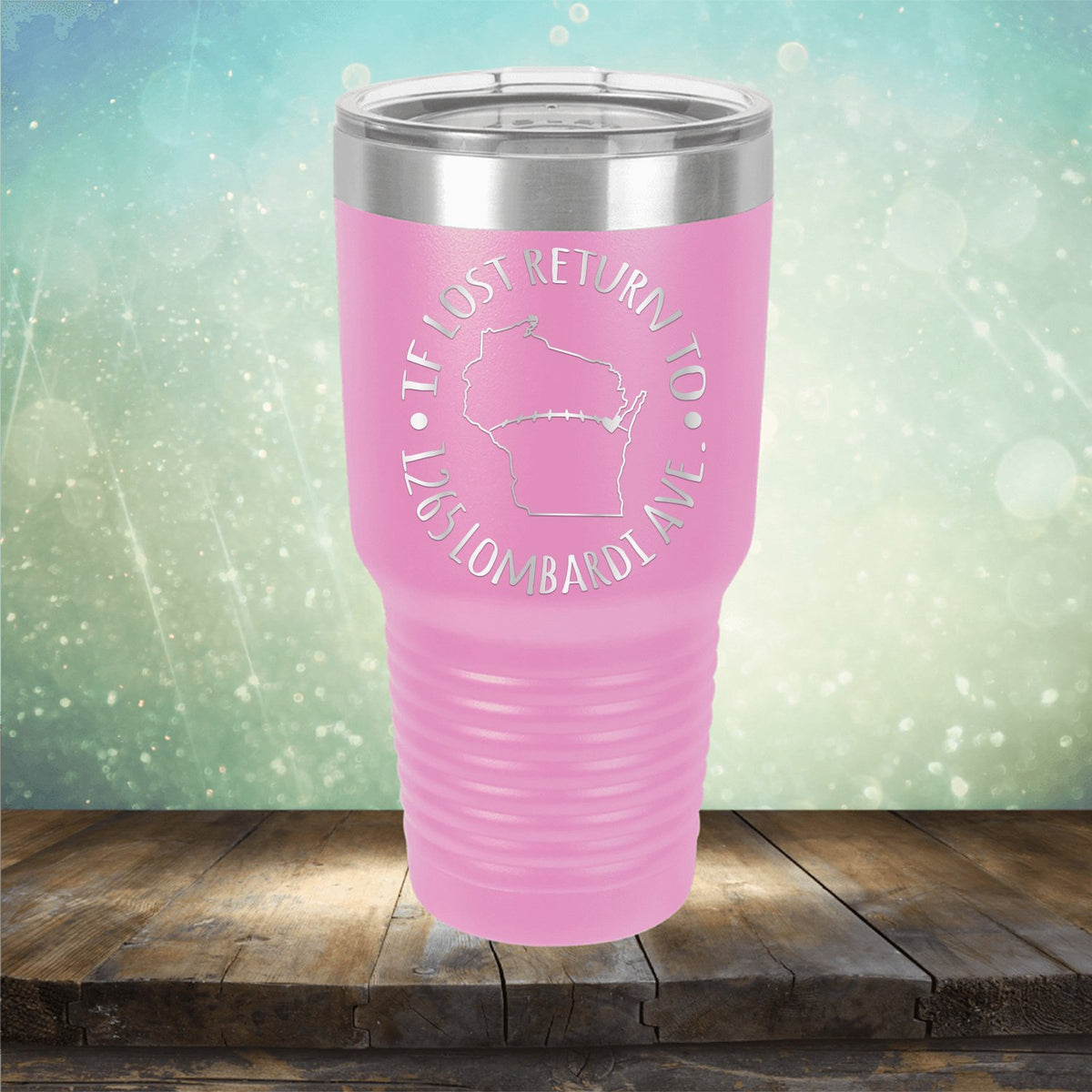 If Lost Return to 1265 Lombardi Ave. - Laser Etched Tumbler Mug