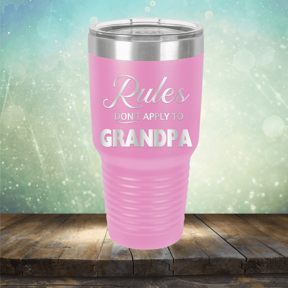 Rules Don&#39;t Apply To Grandpa - Laser Etched Tumbler Mug