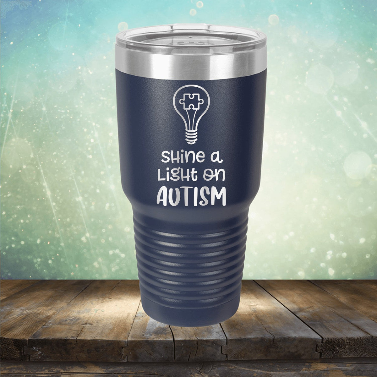 Shine A Light on Autism - Laser Etched Tumbler Mug