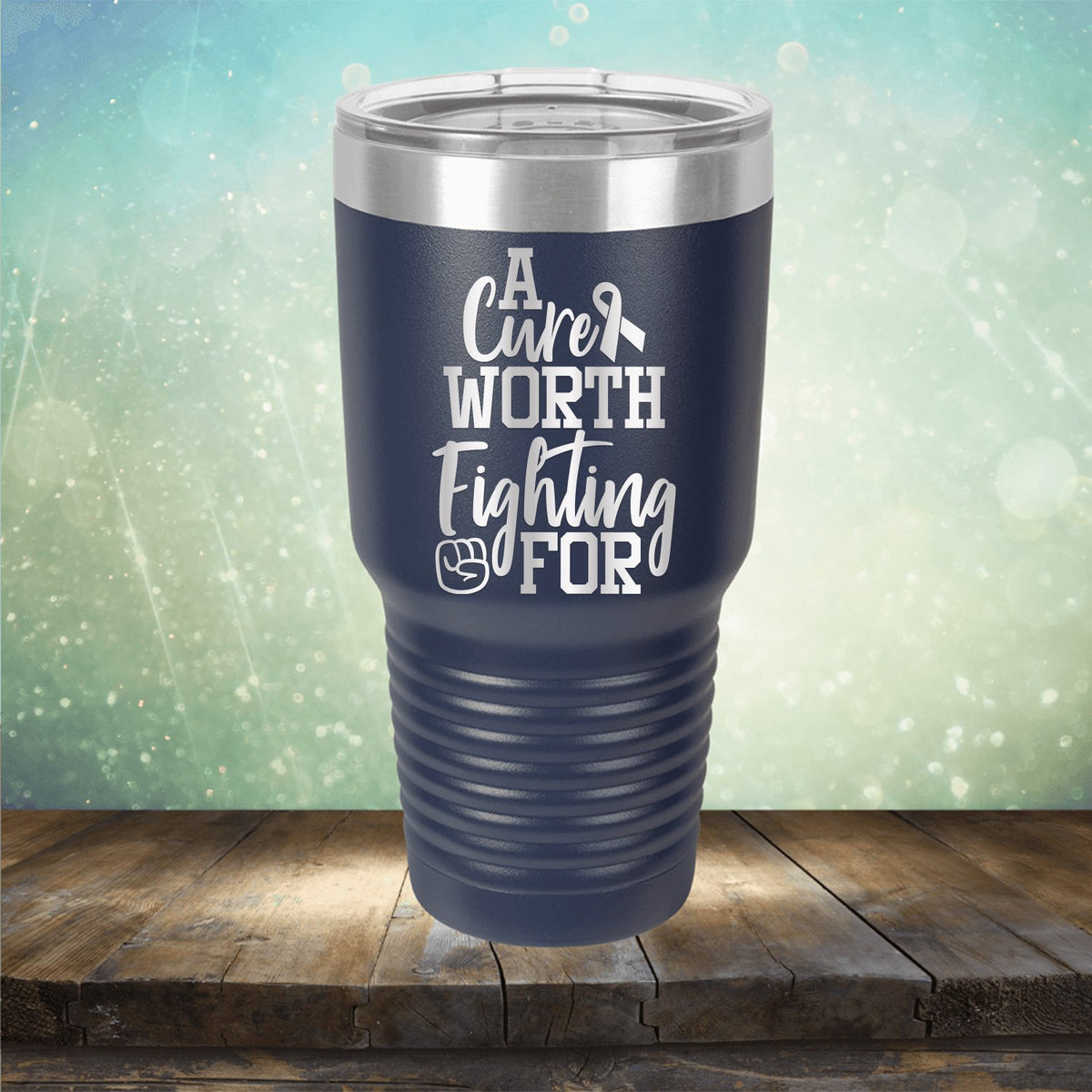 A Cure Worth Fighting For - Laser Etched Tumbler Mug