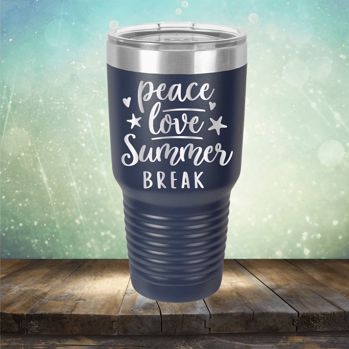 Peace Love Summer Break - Laser Etched Tumbler Mug