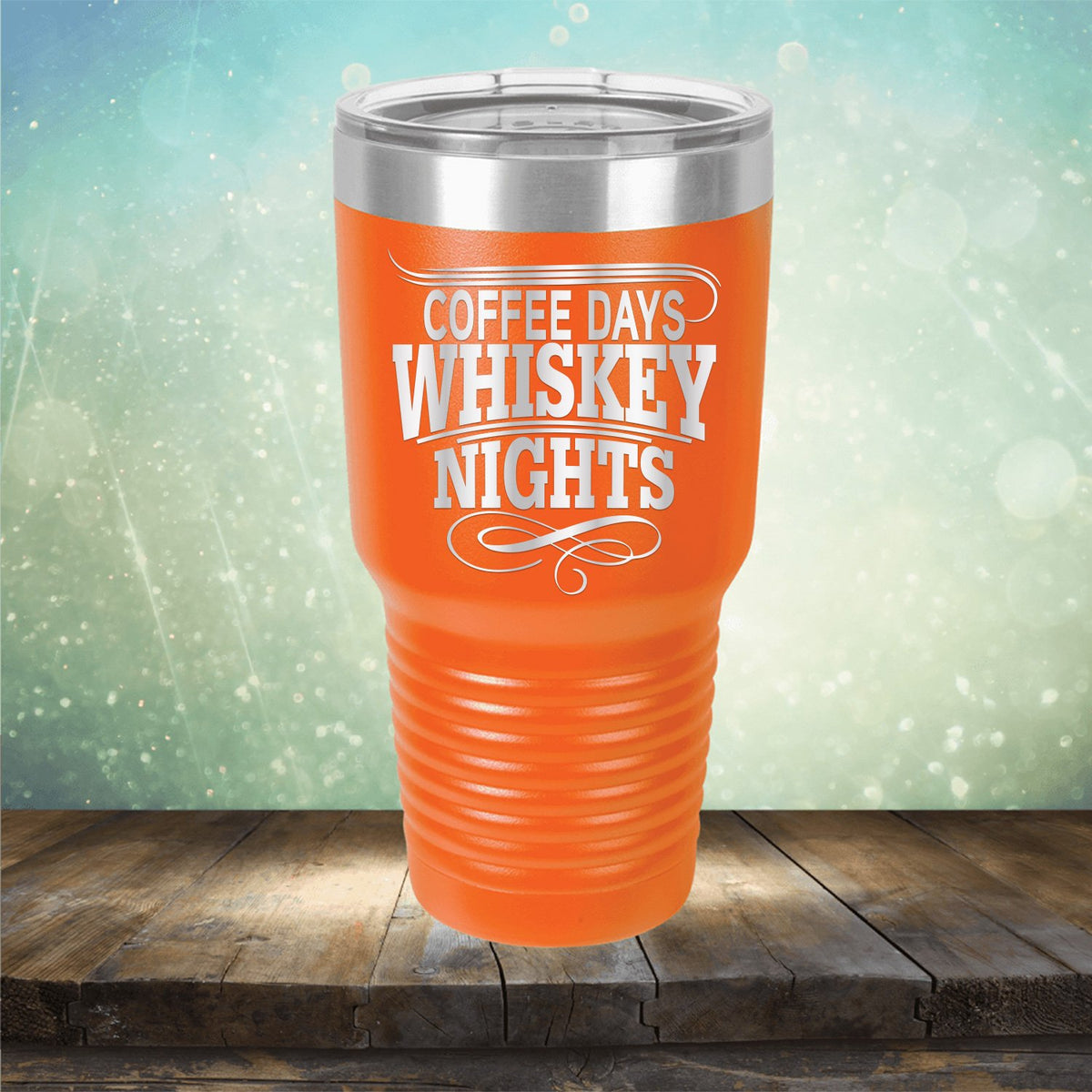 Coffee Days Whiskey Nights - Laser Etched Tumbler Mug