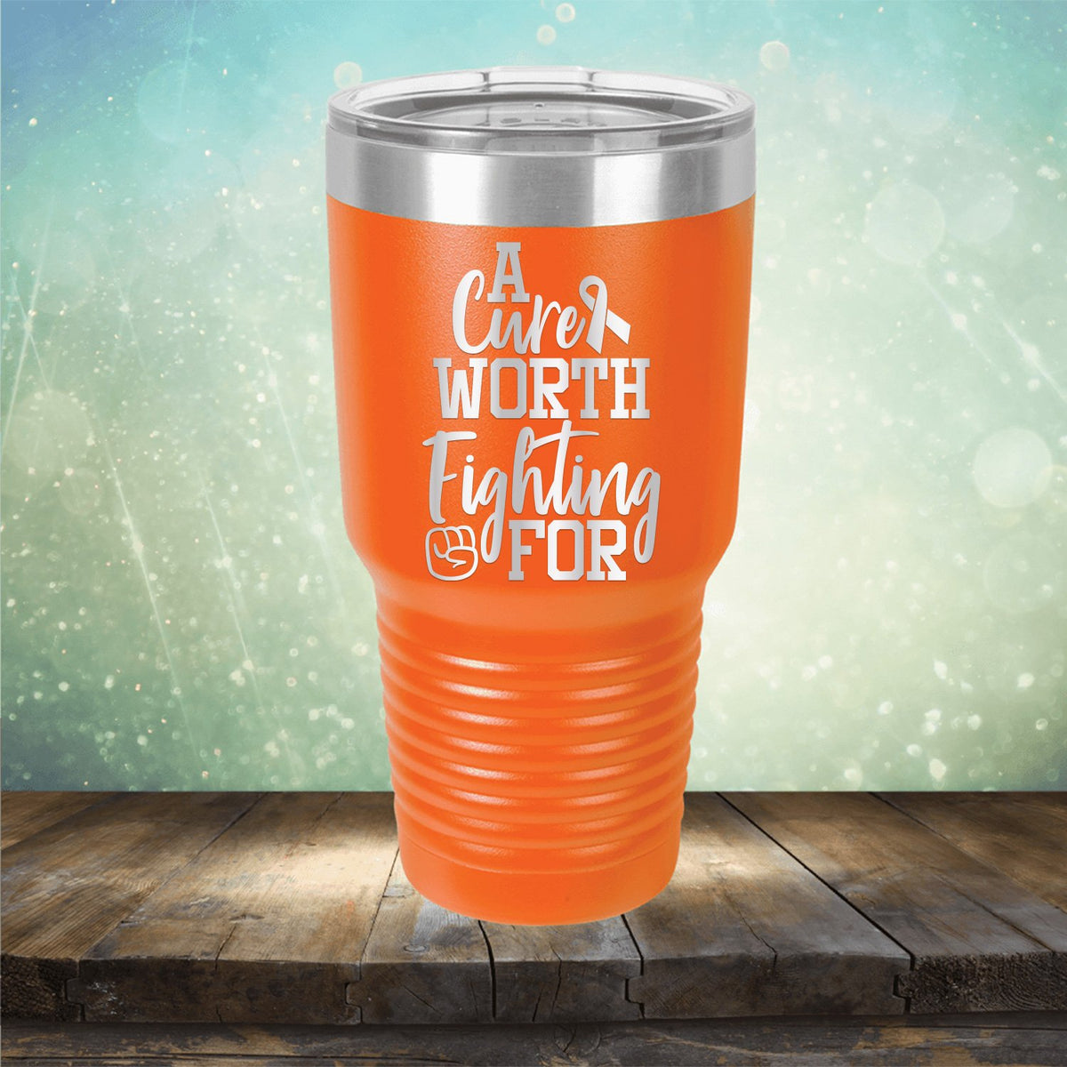 A Cure Worth Fighting For - Laser Etched Tumbler Mug