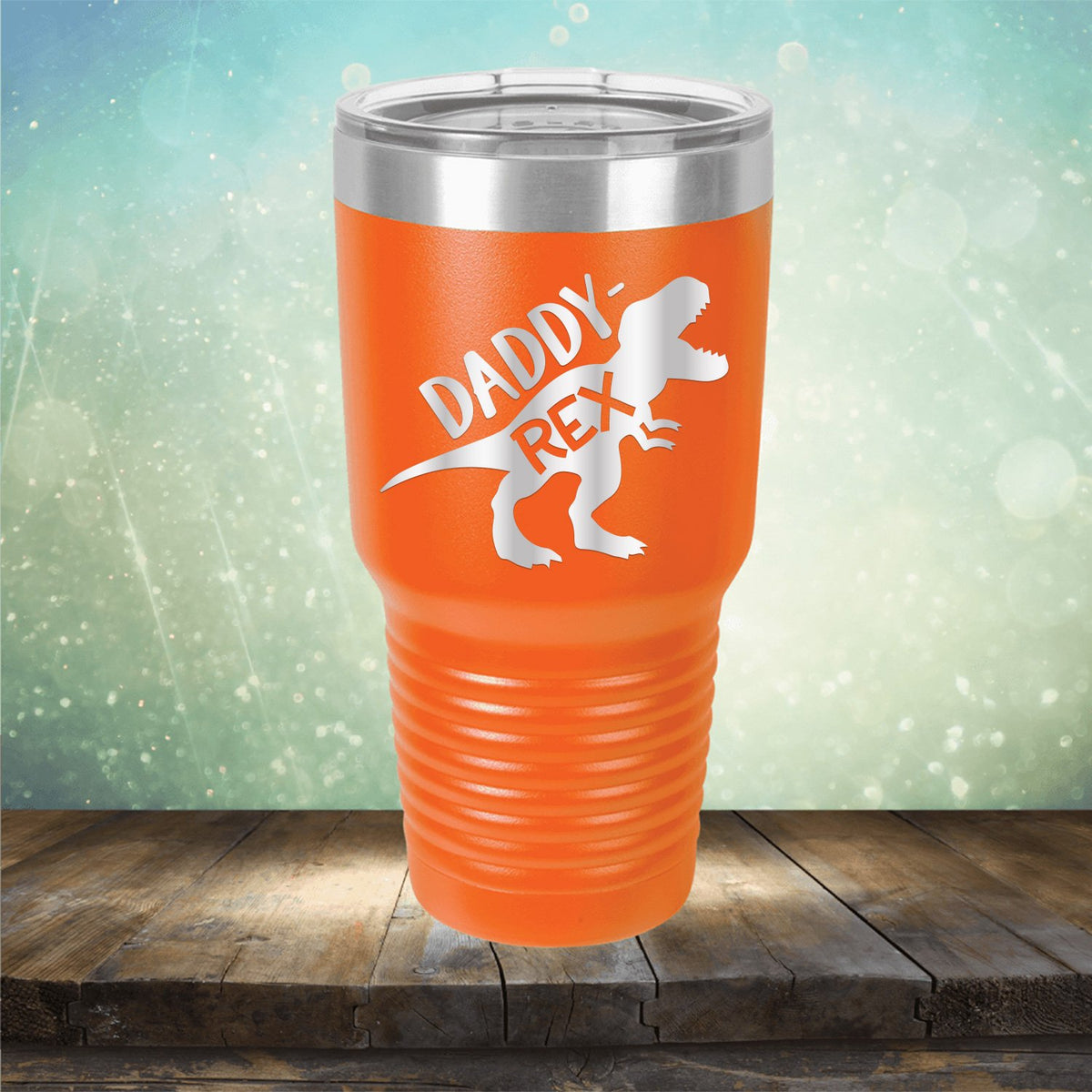 Daddy Rex Dinosaur - Laser Etched Tumbler Mug